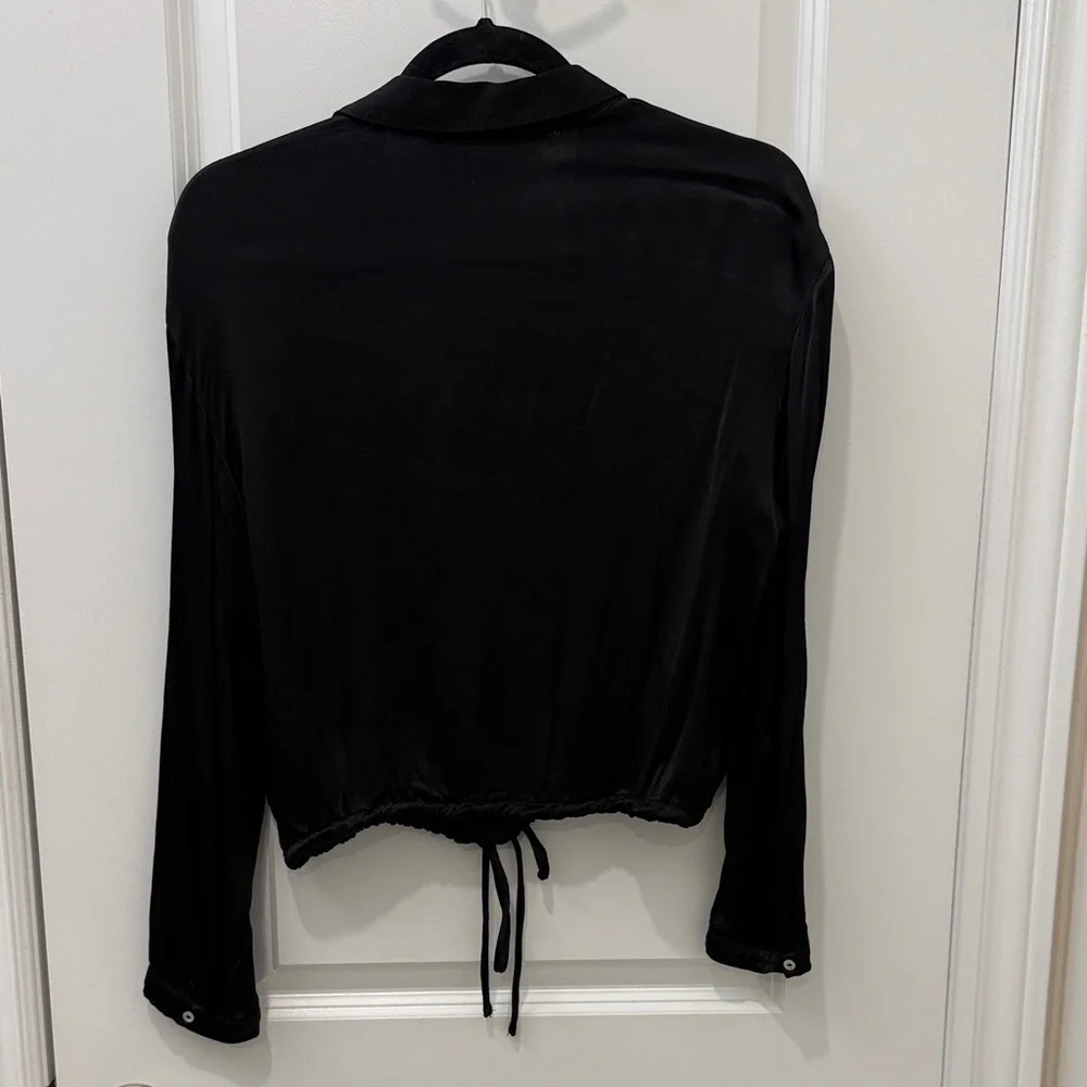 Zara Black Satin Blouse - Picture 4 of 4